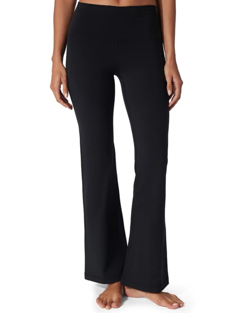 Yogalicious PolarLux Every Day Flare Pant Black High Rise Flat Waist Band Pants